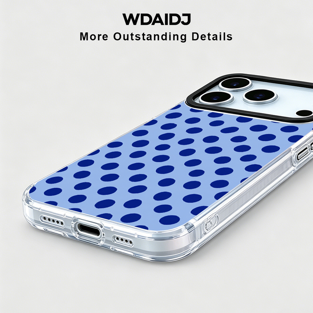 Retro-inspired Deep Blue Polka - Phone Accessories Background 리뷰 및 가격