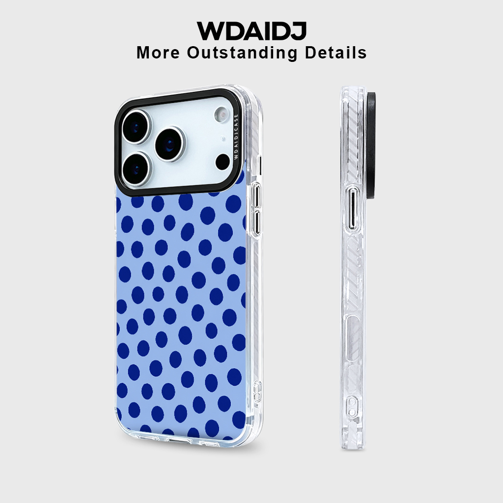 Retro-inspired Deep Blue Polka - Phone Accessories Background 리뷰 및 가격