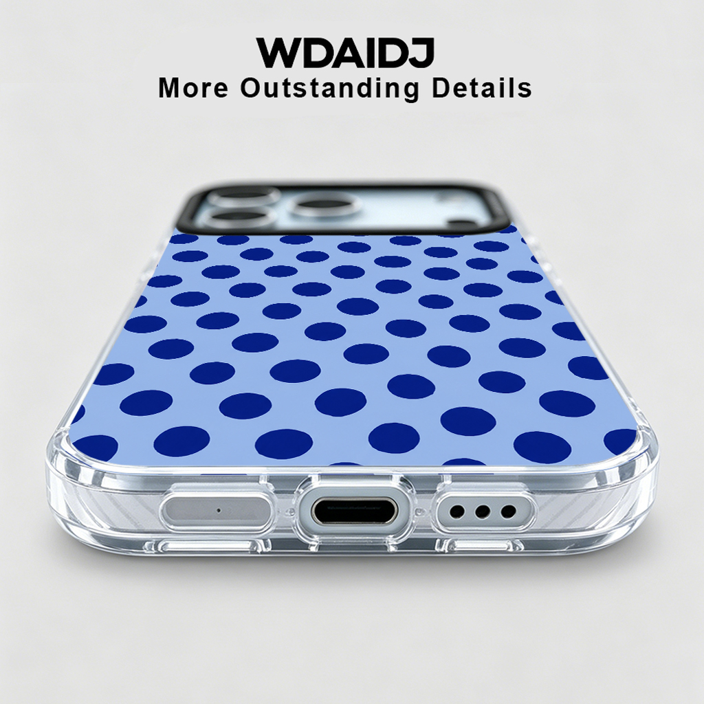 Retro-inspired Deep Blue Polka - Phone Accessories Background 리뷰 및 가격
