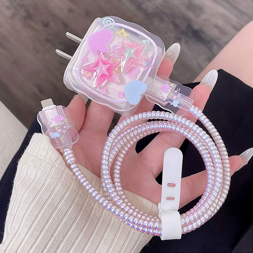 Pink Star Cable Charger Protec - Phone Accessories Online 리뷰 및 가격