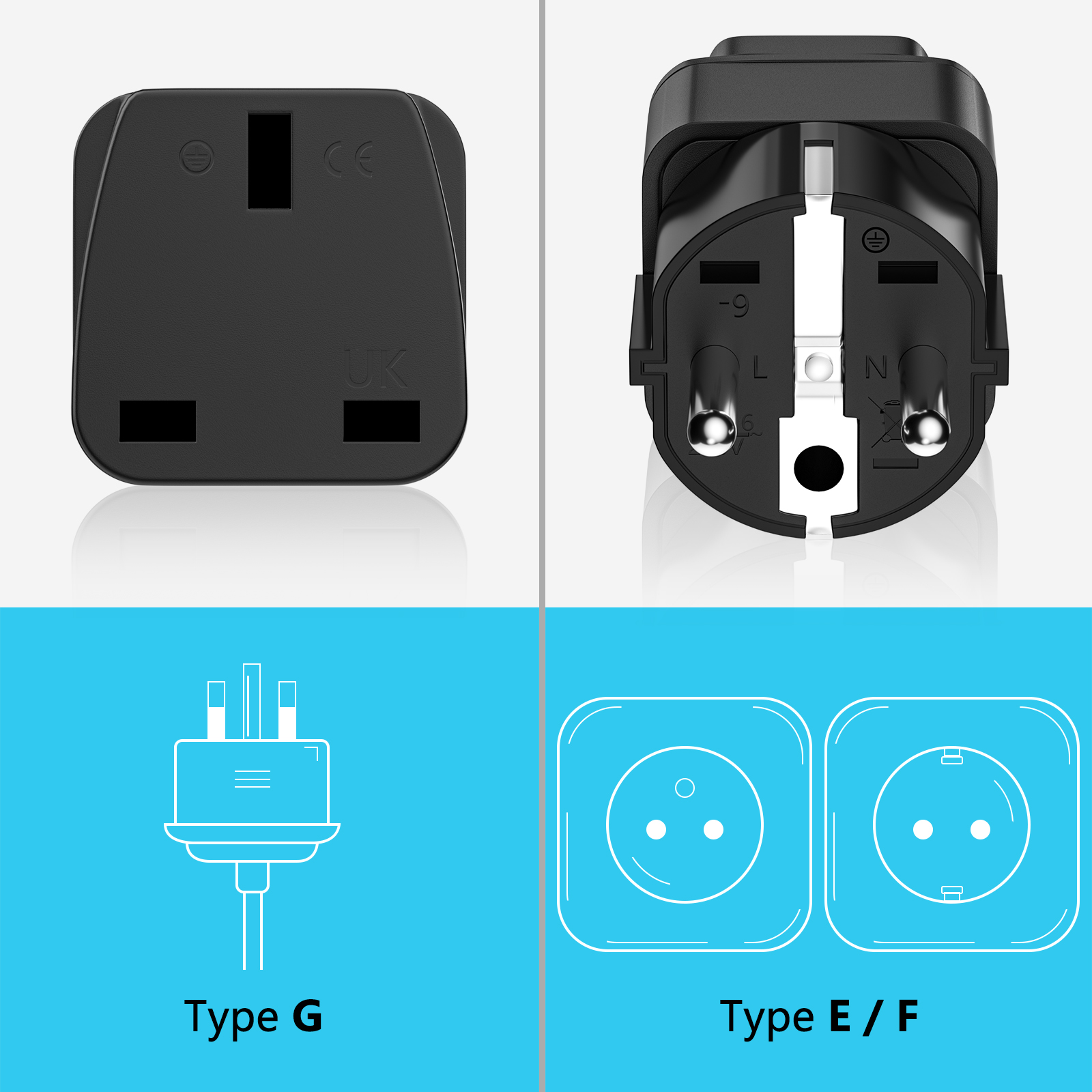 3PCS UK to EU Plug Adapter Eur - Phone Accessories Uk 리뷰 및 가격