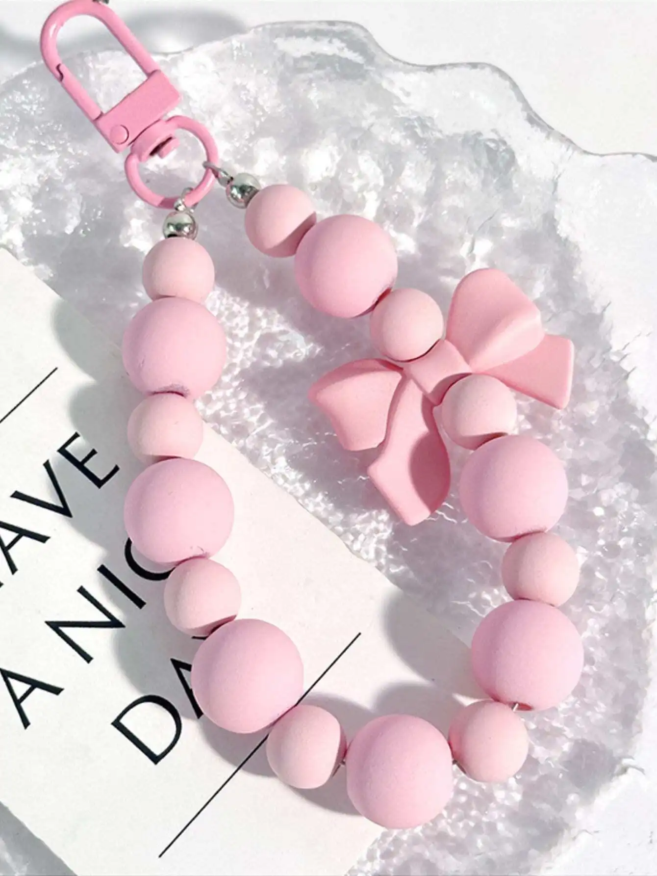 1pc Pink Pearl Bow Keychain Mo - Phone Accessories For Teens 리뷰 및 가격