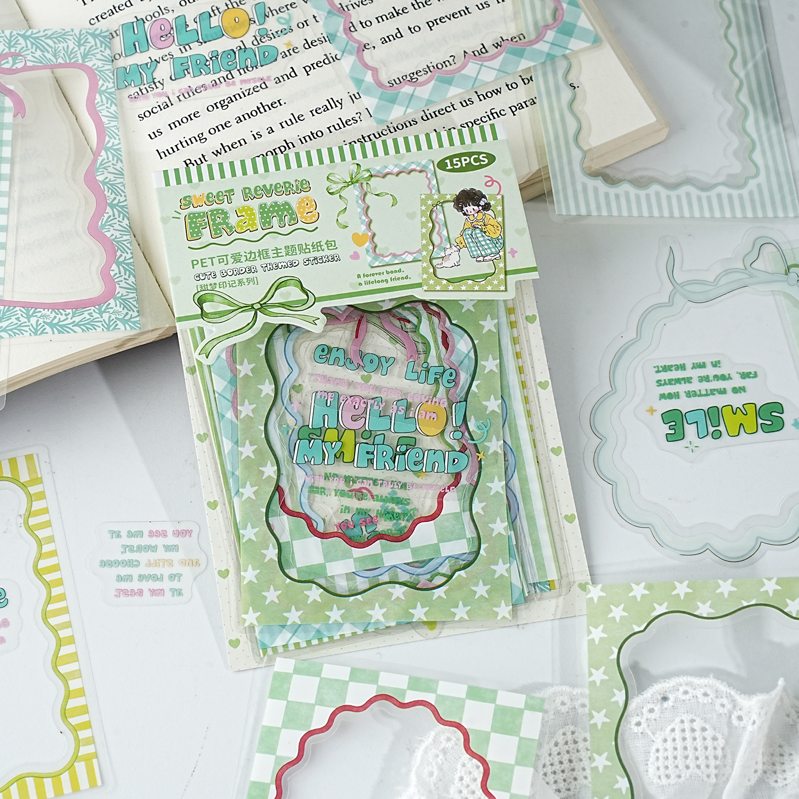 Etori Life Fresh Green Border  - Phone Accessories Poster 리뷰 및 가격